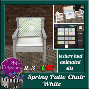 spring patio chair white ad